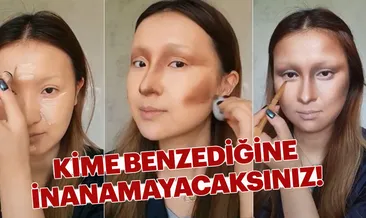 Makyajla kendini Mona Lisa`ya benzetti
