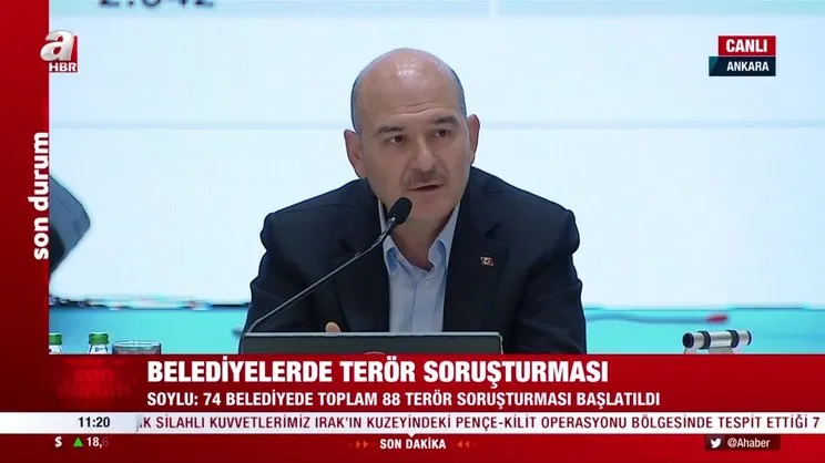 Kırmızı dosya açıldı! Bakan Soylu tek tek anlattı: 74 belediyeye 88 terör soruşturması | Video
