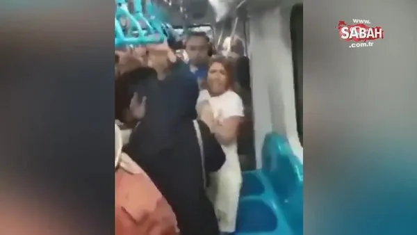 Çarşaflı kadına metroda çirkin saldırı