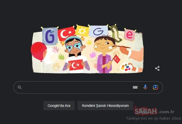 23 Nisan’da Google doodle oldu!  Google, 23 Nisan Ulusal Egemenlik ve Çocuk Bayramı’nı kutladı
