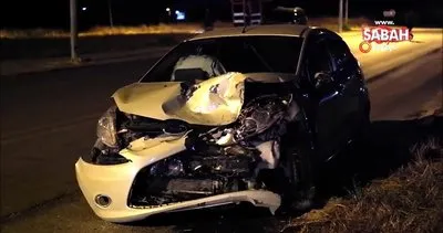 Edirne’de iki otomobil çarpıştı: 3 yaralı | Video