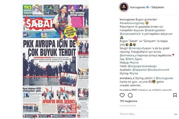 Ünlülerin Instagram paylaşımları (27.03.2018)