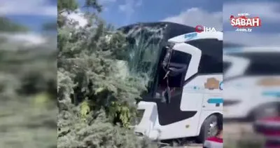 Mardin’de yolcu otobüsü bir evin bahçesine girdi | Video