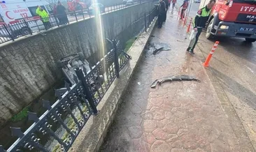 Sakarya’da otomobil su kanalına uçtu: Sürücü yaralandı