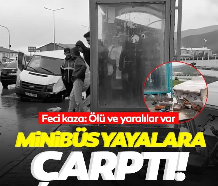 Bitlis’te feci kaza! Kontrolden çıkan minibüs kaldırımdaki vatandaşların arasına daldı