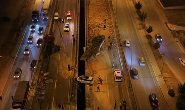 Afyonkarahisar’da feci kaza: 1 ölü, 7 yaralı! Araçlar asılı kaldı… #afyonkarahisar