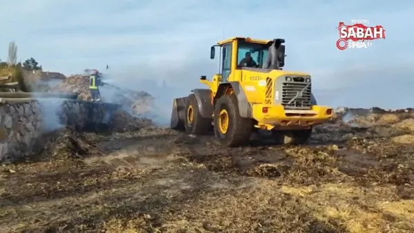 Amasya’da 90 ton saman alev alev yandı | Video