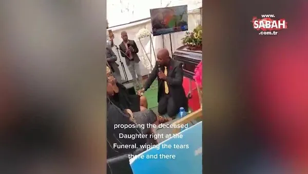 Görüntüler TikTok'ta viral oldu! Kız arkadaşına babasının cenaze töreninde evlenme teklifi etti | Video