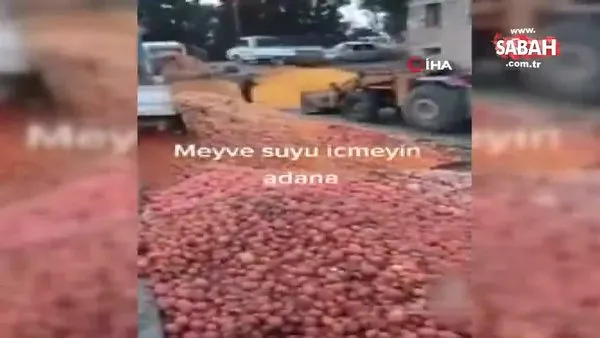 SON DAKİKA: Sosyal medya Adana'daki mide bulandıran skandal görüntüleri konuşuyor! Çürümüş meyvelerden meyve suyu... | Video