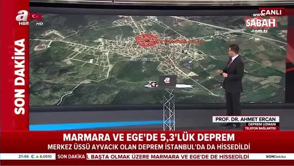 Prof. Dr. Ahmet Ercan, Çanakkale'deki depremi A Haber'de yorumladı.