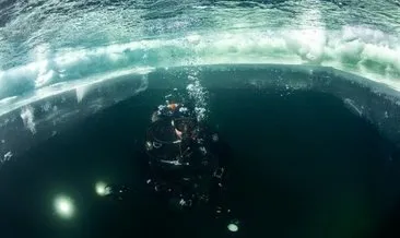 Balık Gölü’nde buz altı dalışı