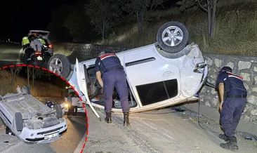 Adıyaman'da feci kaza! Otomobil istinat duvarına çarptı: 2 yaralı #adiyaman
