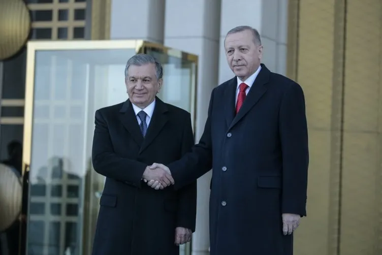 Başkan Erdoğan, Özbek Cumhurbaşkanı Mirziyoyev’i resmi törenle karşıladı