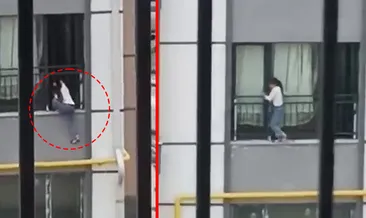 Hatay’da korku dolu dakikalar! Camın korkuluklarında gezen çocuk yürekleri ağza getirdi: O anlar kameraya yansıdı! #hatay