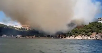 İstanbul Heybeliada’daki orman yangınından son dakika yürekleri sızlatan görüntüler! Alevlere havadan müdahale anı kamerada