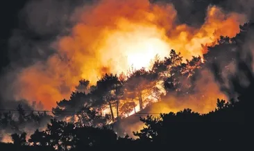 Sakız Adası alev alev