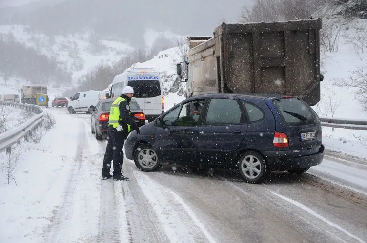 Zonguldak-Ankara yolu büyük araçlara kapandı