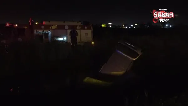 Otomobil su kanalına uçtu! Öldüğü düşünülen sürücünün yüzerek kaçtığı ortaya çıktı | Video