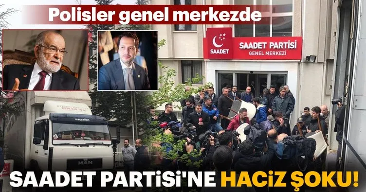 Fatih Erbakan haciz gönderdi, Saadet Partililer polisle tartıştı
