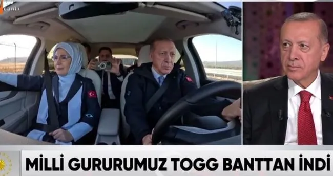 Başkan Erdoğan Togg direksiyonunda! İlk kez atv ve A Haber ekranlarında yayınlandı