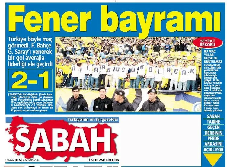 1999’dan bu yana Kadıköy’de zafer manşetleri!