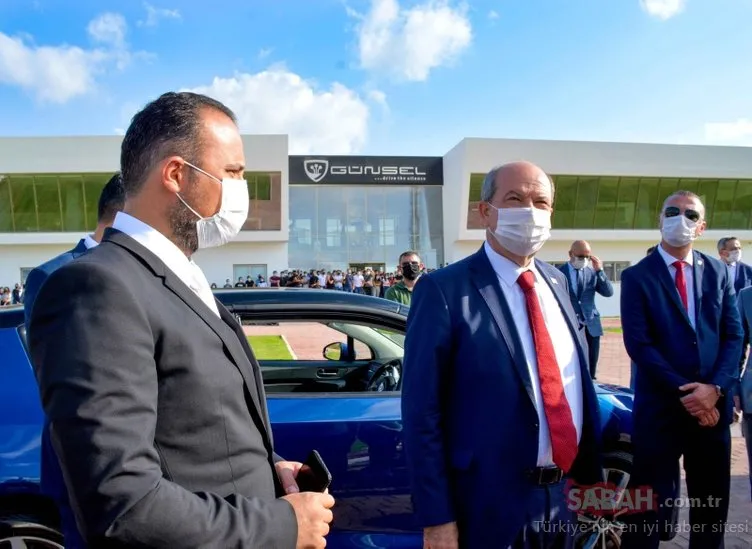 KKTC'de bir ilk! Cumhurbaşkanı Ersin Tatar yerli otomobilin direksiyonuna geçti...