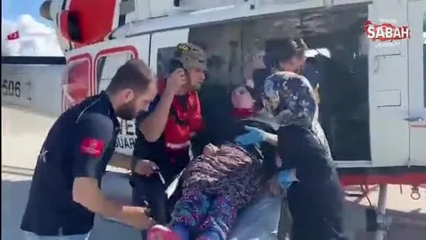Kastamonu’da evinde mahsur kalan felç hastası helikopterle kurtarıldı | Video