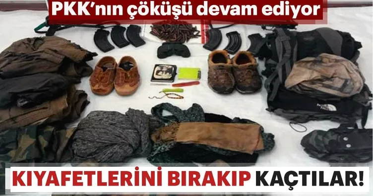 PKK’lı teröristler kıyafetlerini bırakıp kaçtı!