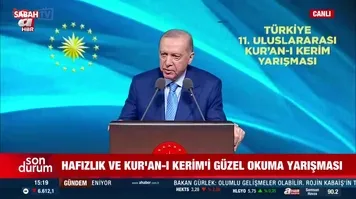 Başkan Erdoğan, Türkiye 11. Uluslararası Hafızlık ve Kur'an-ı Kerim'i Güzel Okuma Yarışması Ödül Töreni'nde konuştu