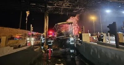 Mersin Tarsus’ta yolcu otobüsü alev alev yandı!