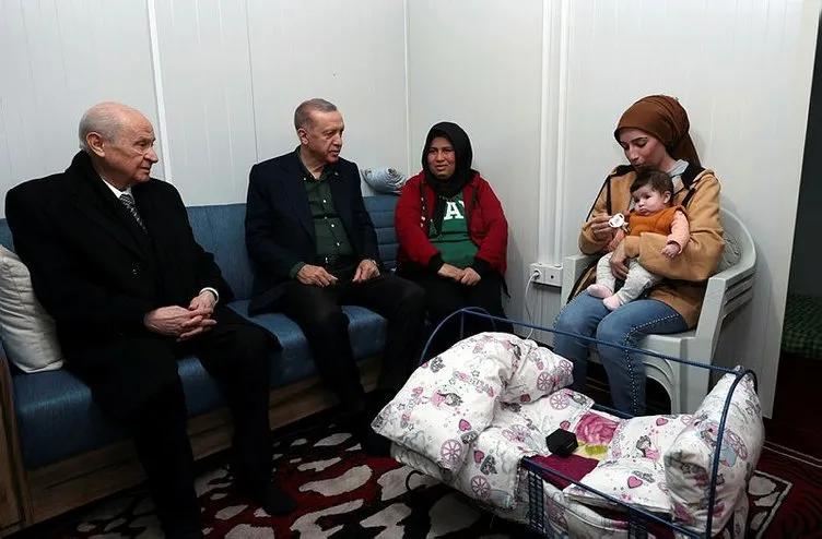 Başkan Erdoğan ve Bahçeli Kahramanmaraş'ta konteyner kenti ziyaret etti!