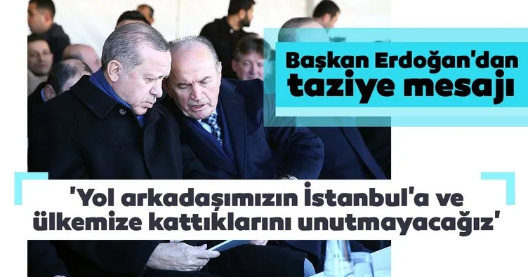 Son dakika: Başkan Erdoğan'dan Kadir Topbaş için taziye mesajı