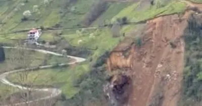 Rize Ardeşen'de heyelan anı kamerada #rize