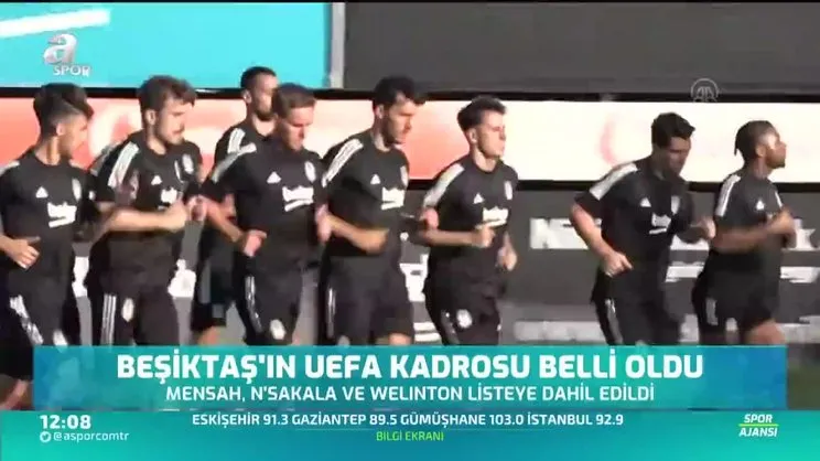 Beşiktaş'ın UEFA kadrosu belli oldu