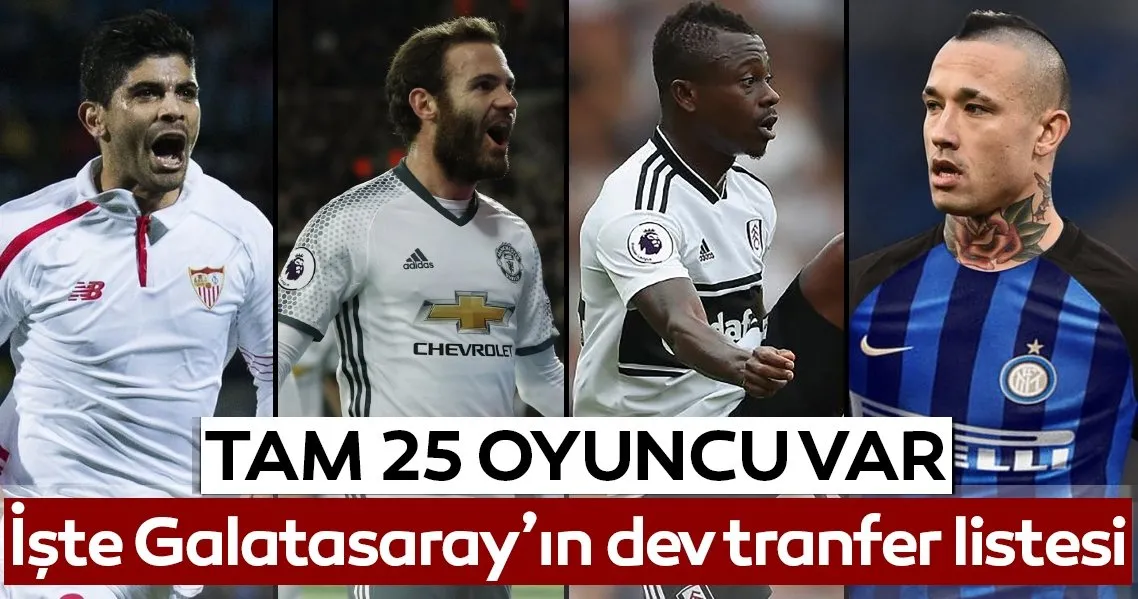 Iste Galatasaray In Dev Transfer Listesi Tam 25 Oyuncu Var Galeri Spor