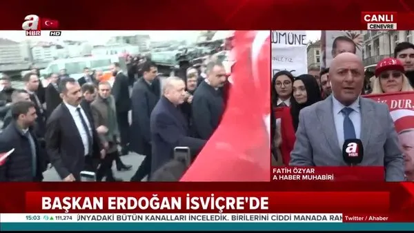 Başkan Erdoğan'a İsviçre'de yaşayan Türk vatandaşlardan coşkulu karşılama!