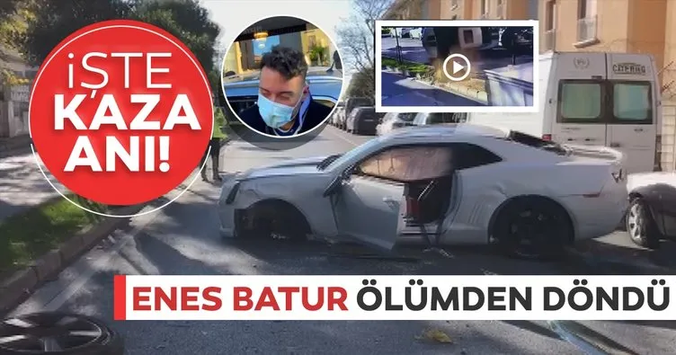 SON DAKİKA HABERLER: Sosyal medya fenomeni Enes Batur’un kaza anına ait görüntüler geldi! Yolda giderken ağaça çarptı...