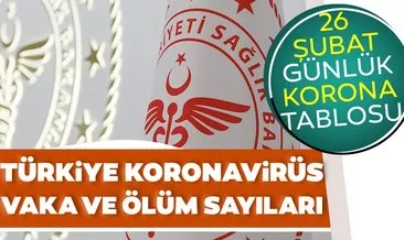 SON DAKİKA: Türkiye’nin 26 Şubat koronavirüs tablosu belli oldu! Sağlık Bakanlığı ile 26 Şubat korona tablosu ve koronavirüs vaka sayısı