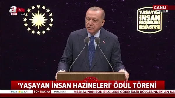 Başkan Erdoğan'dan Yaşayan İnsan Hazineleri ödül töreninde önemli açıklamalar