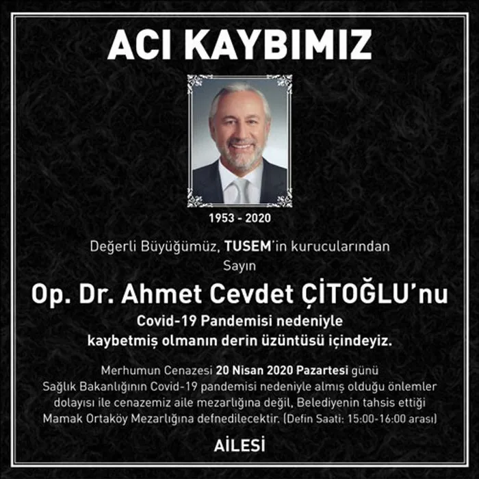 Op. Dr. Ahmet Cevdet Çitoğlu’nu koronavirüsten kaybetmiştik... Bu bilgi herkesi duygulandırdı!
