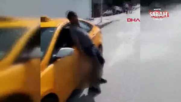 Taksi sürücüsünün korkutan görüntüsü kamerada!