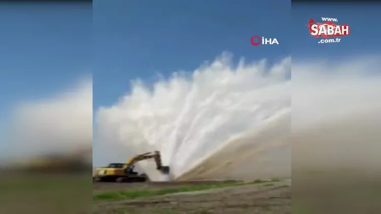 Sular metrelerce havaya fışkırdı