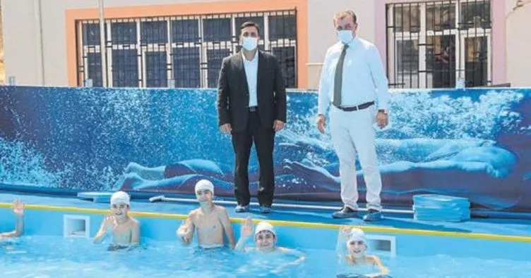 5 okula portatıf havuz kuruldu