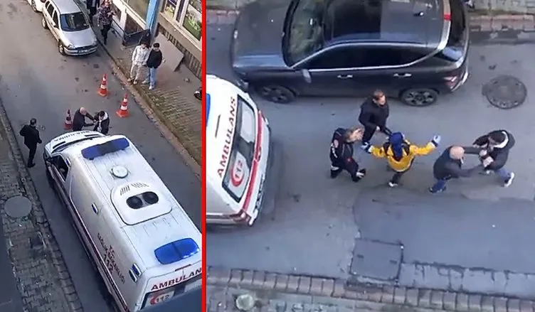 Bunu yapan insan olamaz: Ambulansı yumrukladı çalışanlara saldırdı!