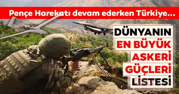 2019 dünyanın en güçlü orduları açıklandı! Pençe Harekatı devam ederken Türkiye...