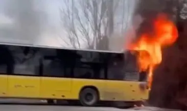 Başakşehir’de İETT otobüsü alev alev yandı!