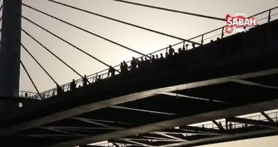 İstanbul’da Haliç Metro Köprüsü’nden tehlikeli atlayış kamerada | Video