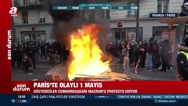 SON DAKİKA: Fransa'da 1 Mayıs gösterilerinde tansiyon arttı | Video