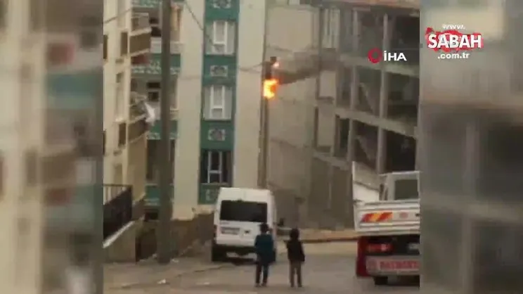 Şanlıurfa'da elektrik direğindeki patlama anları kamerada | Video