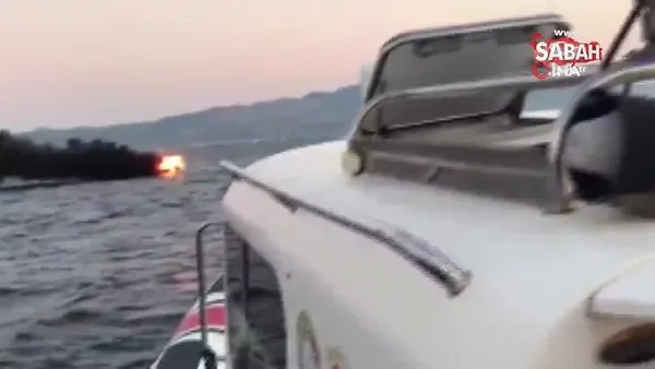 Muğla'da sürat teknesi alev alev böyle yandı